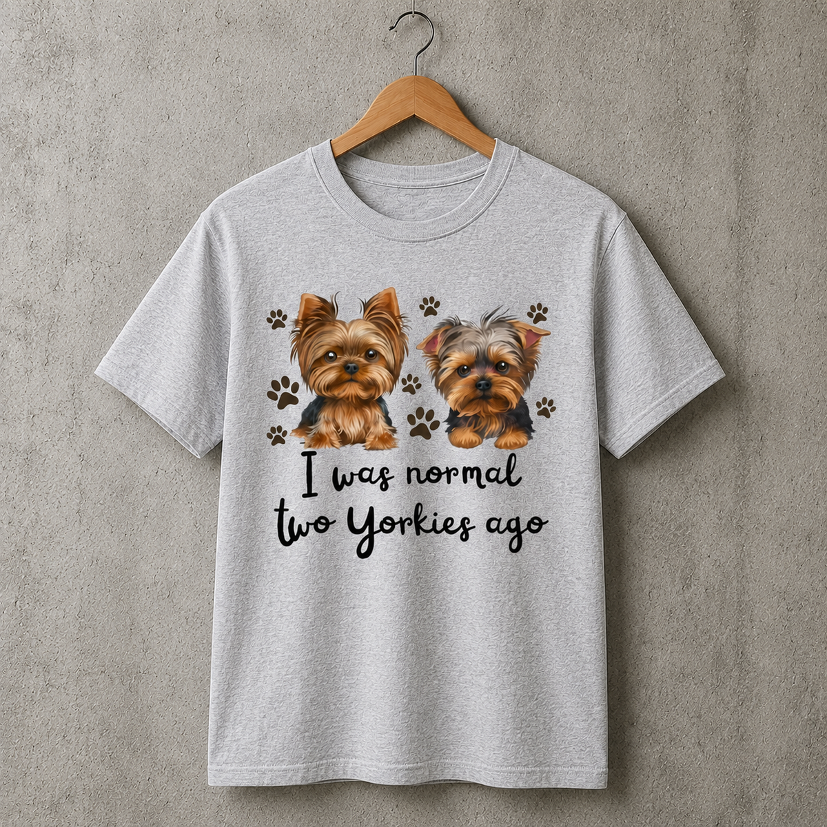Two Yorkies Dog Lover T-Shirt Unisex Cute Pet Style 100% Cotton Size S-5XL