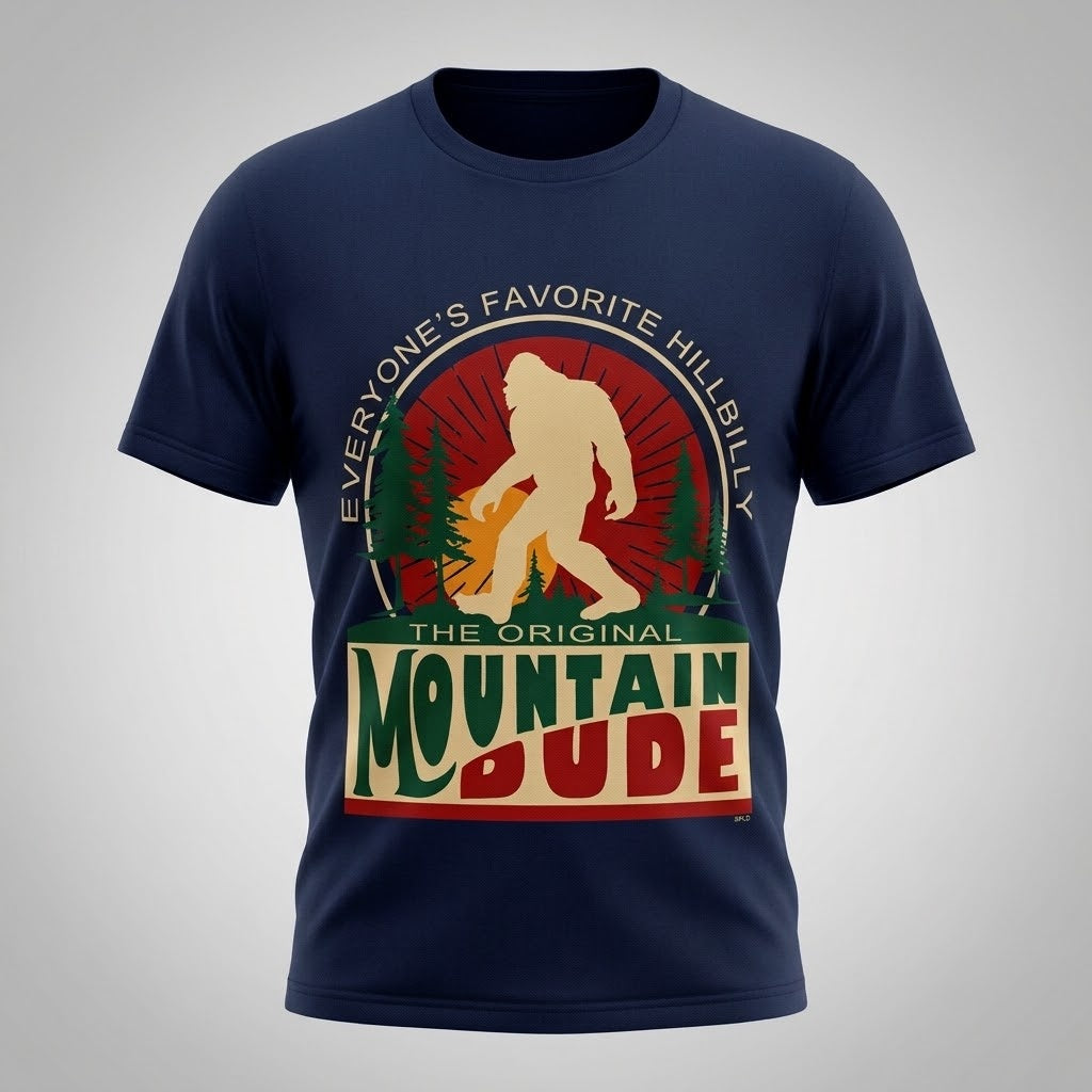 Bigfoot Mountain Dude T-Shirt Men Women Vintage Graphic Cotton Tee Size S-5XL