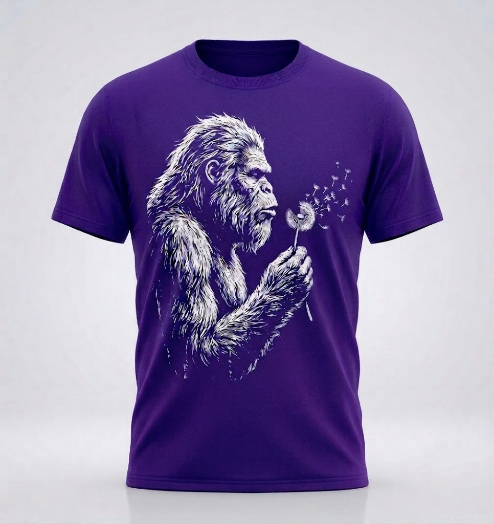 Bigfoot Dandelion Sasquatch Unisex Graphic Cotton T-Shirt Size S-5XL