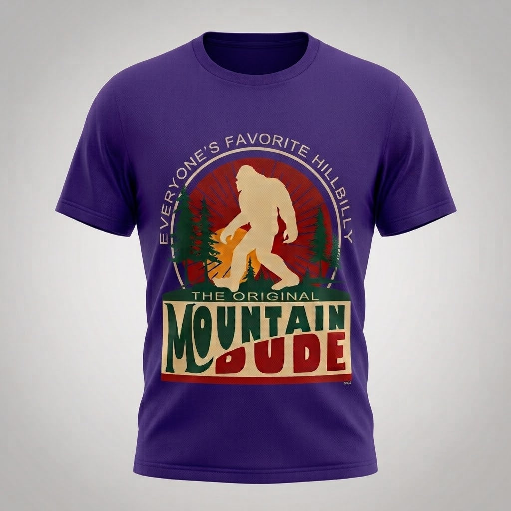 Bigfoot Mountain Dude T-Shirt Men Women Vintage Graphic Cotton Tee Size S-5XL