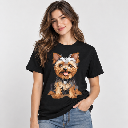 Cute Yorkie Dog Graphic T-Shirt for Pet Lovers
