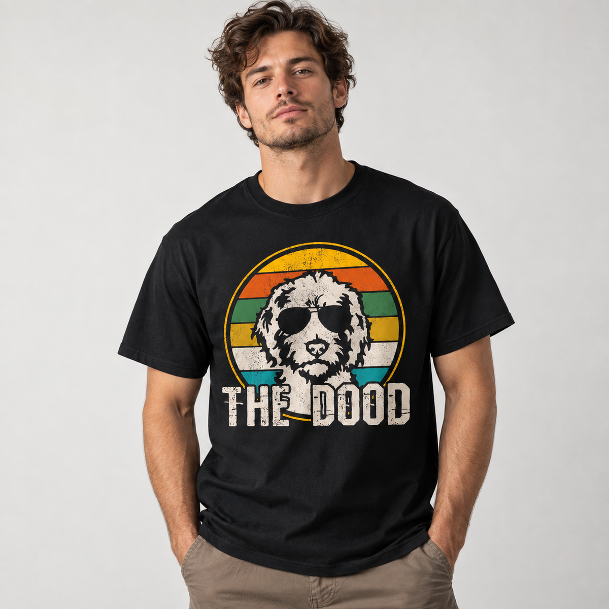 The Dood Doodle Dog T-Shirt Retro Sunglasses Graphic Tee for Doodle Lovers