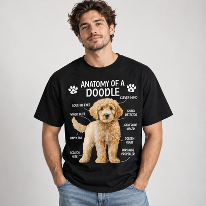 Anatomy of a Doodle T-Shirt Funny Doodle Dog Graphic Tee for Dog Lovers