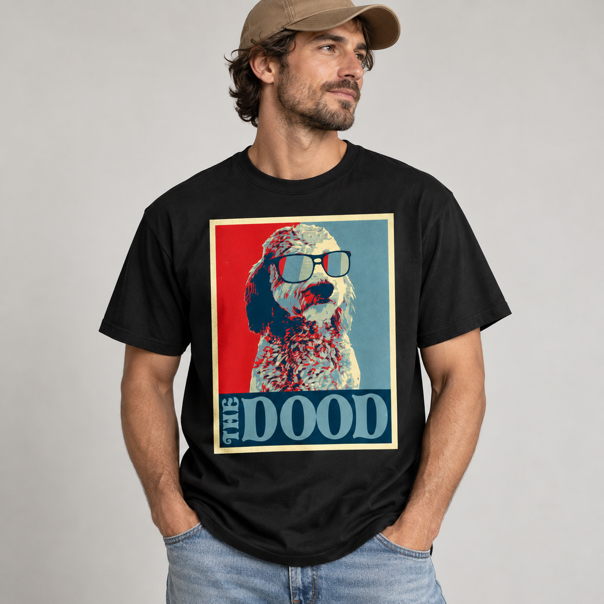 The Dood Doodle Dog T-Shirt Retro Sunglasses Graphic Tee for Doodle Lovers