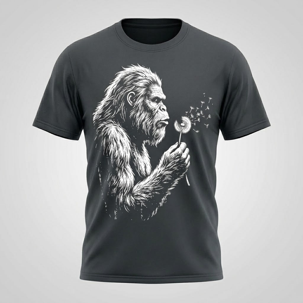 Bigfoot Dandelion Sasquatch Unisex Graphic Cotton T-Shirt Size S-5XL