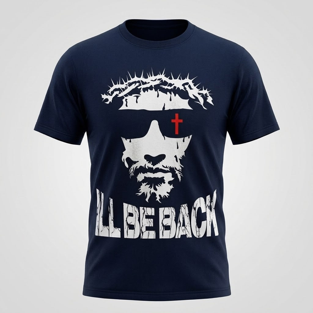 I'll Be Back Jesus Graphic Shirt For Men Women Vintage Cotton Tee S-5XL