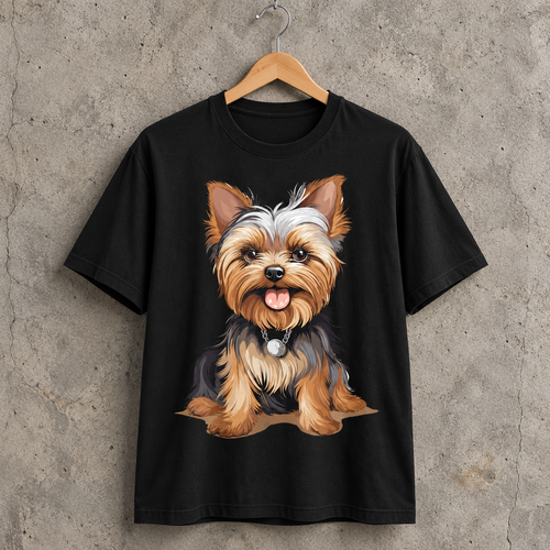 Cute Yorkie Dog Graphic T-Shirt for Pet Lovers