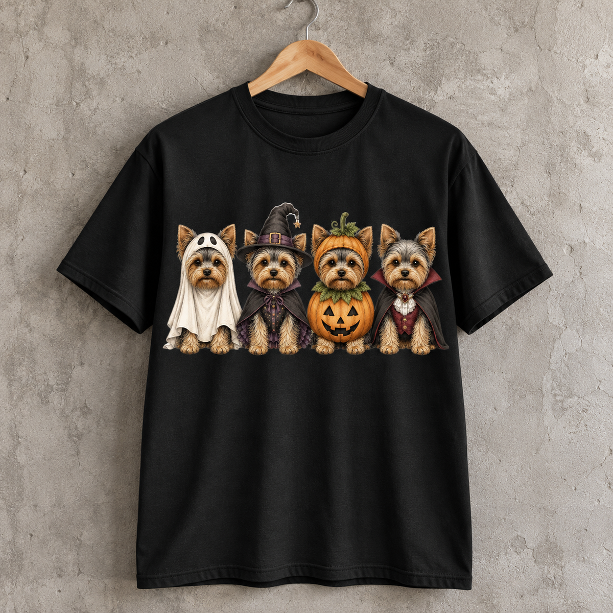 Yorkshire Terrier Halloween T-Shirt Cute Yorkie Costume Graphic Tee for Dog Lovers