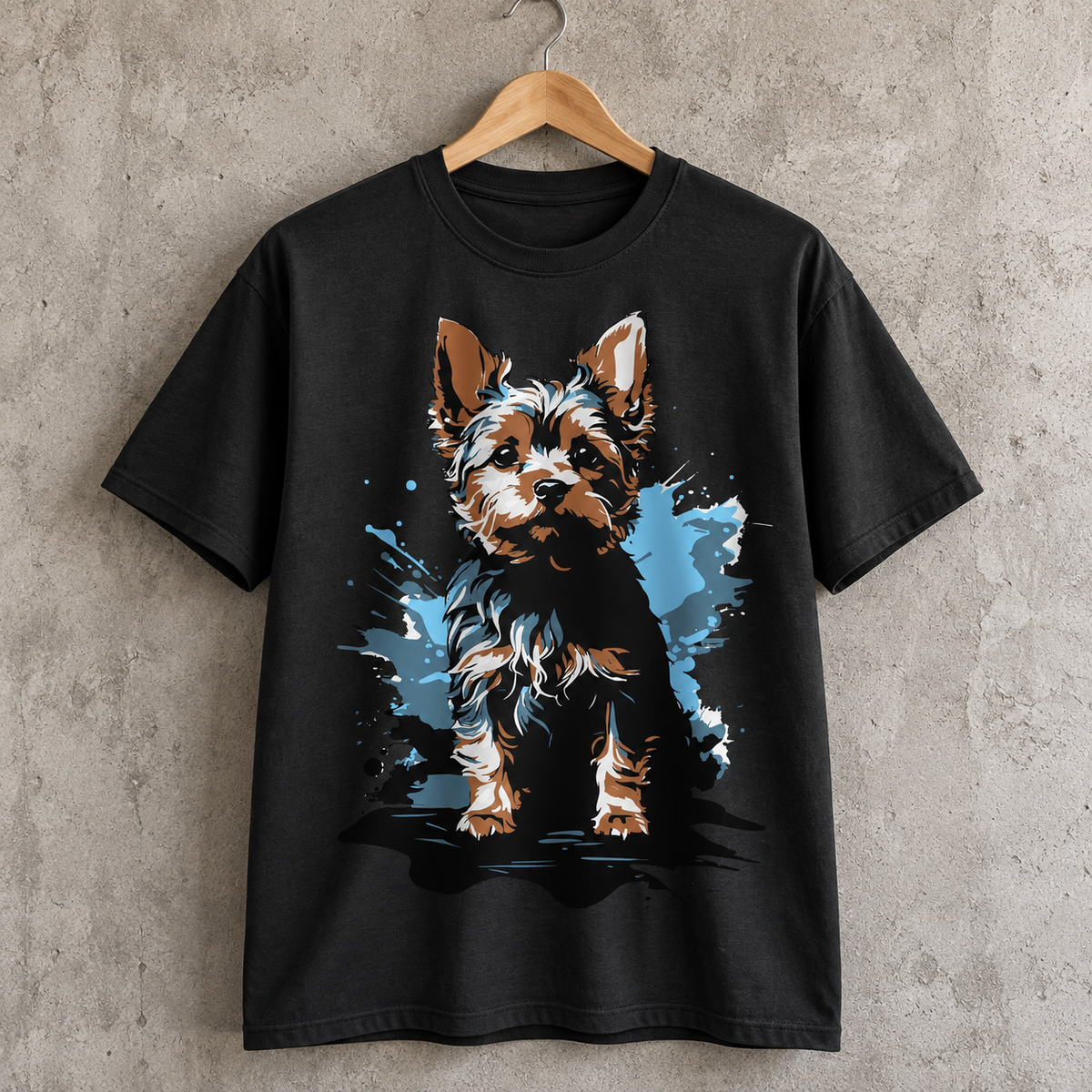 Yorkshire Terrier Dog Graphic T-Shirt for Yorkie Lovers Cute Artistic Pet Tee
