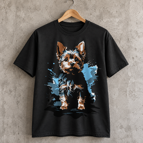Yorkshire Terrier Dog Graphic T-Shirt for Yorkie Lovers Cute Artistic Pet Tee