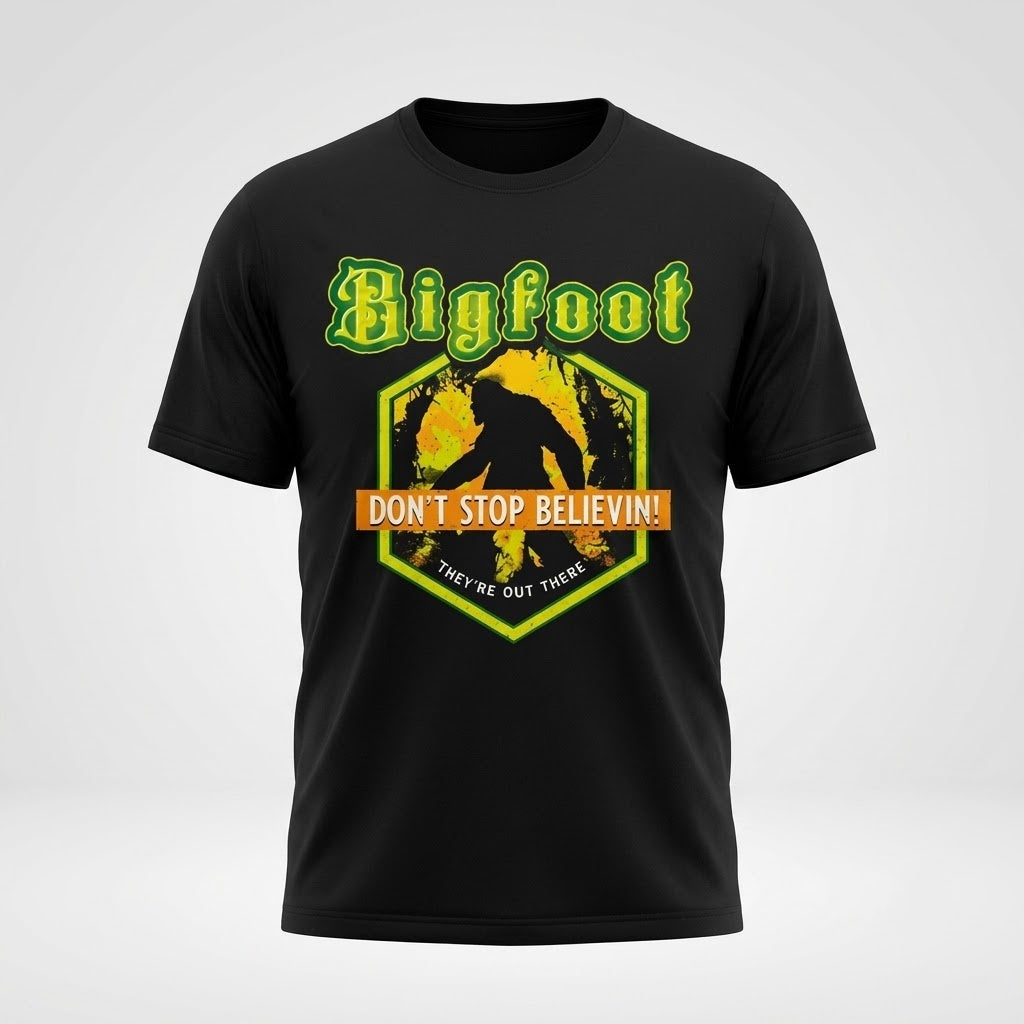 Bigfoot Believe Graphic T-Shirt for Men Women Retro Heavy Cotton Size S-5XL