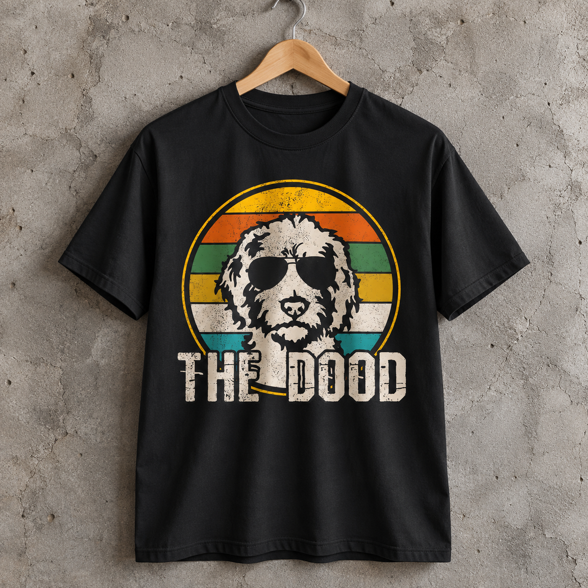 The Dood Doodle Dog T-Shirt Retro Sunglasses Graphic Tee for Doodle Lovers