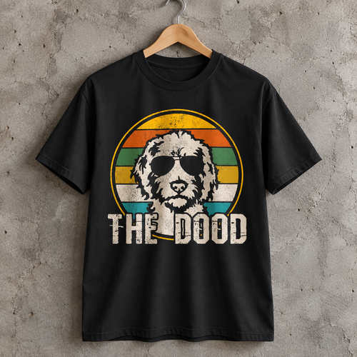 The Dood Doodle Dog T-Shirt Retro Sunglasses Graphic Tee for Doodle Lovers