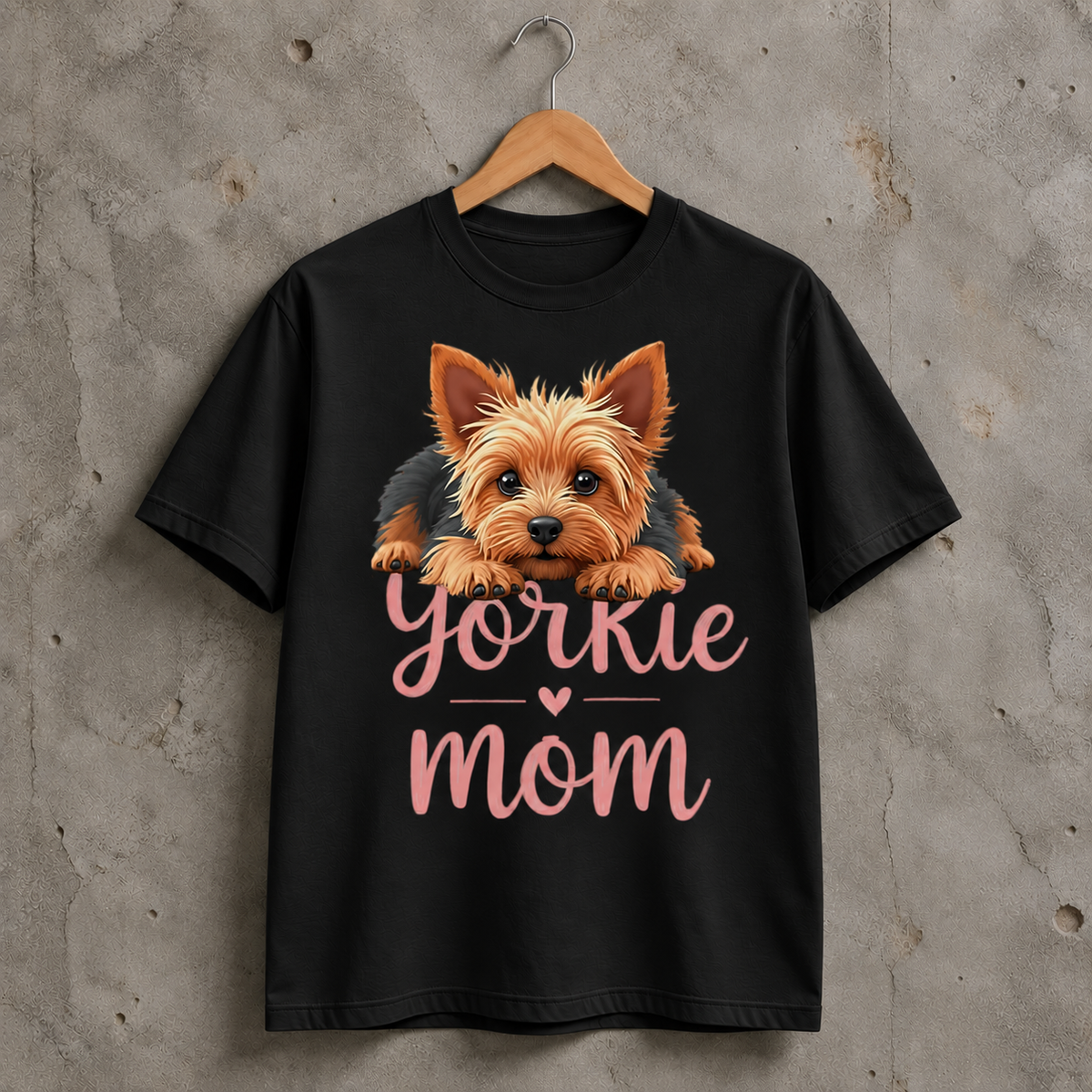 Yorkie Mom Cute Dog Graphic T-Shirt for Women, Casual Pet Lover Gift Tee