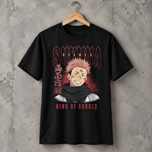 Dark Anime Cursed King Graphic T-Shirt Japanese Style Unisex Cotton Tee