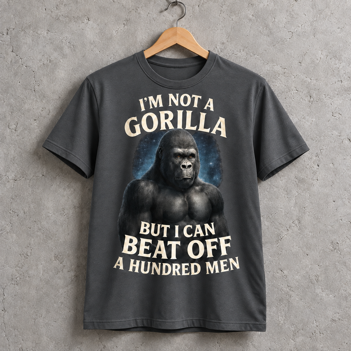 Gorilla Graphic Tee for Men Retro Vintage Style 100% Cotton Size S-5XL