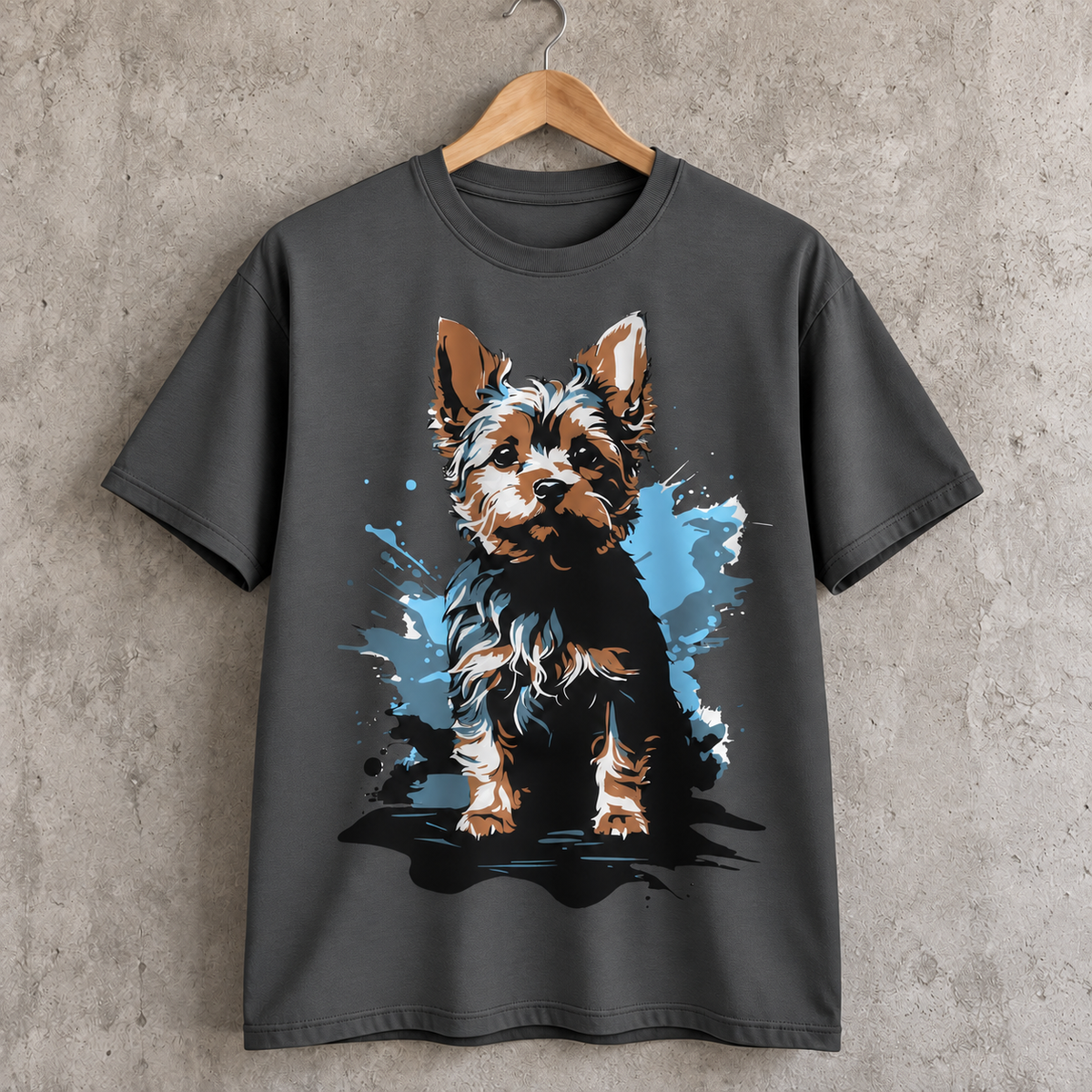 Yorkshire Terrier Dog Graphic T-Shirt for Yorkie Lovers Cute Artistic Pet Tee