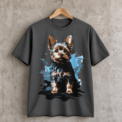 Yorkshire Terrier Dog Graphic T-Shirt for Yorkie Lovers Cute Artistic Pet Tee