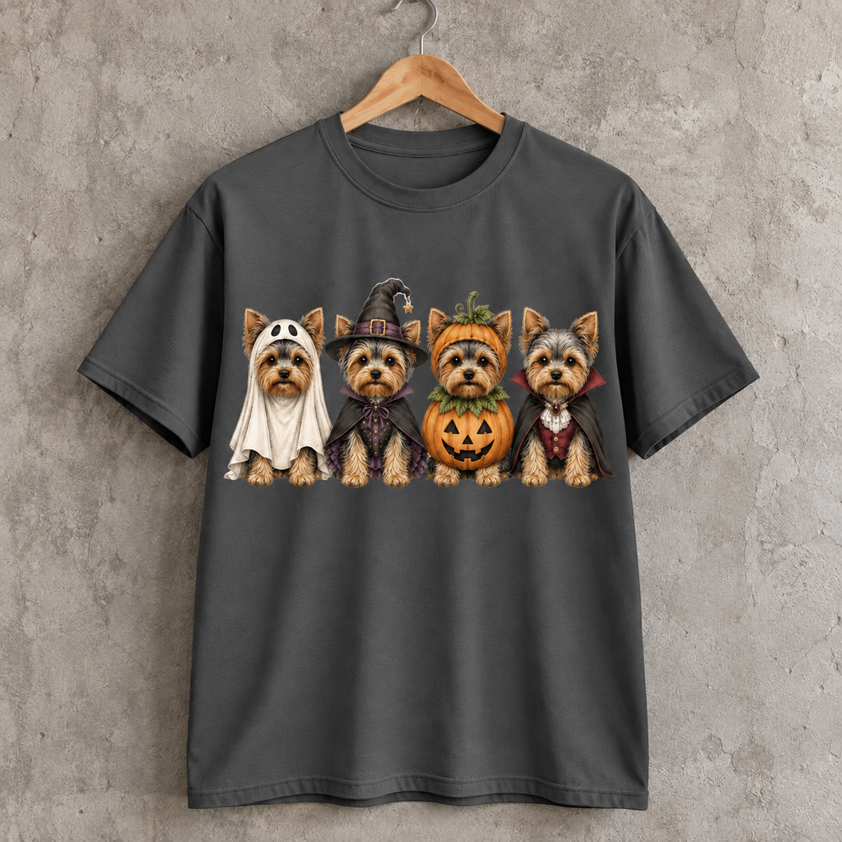 Yorkshire Terrier Halloween T-Shirt Cute Yorkie Costume Graphic Tee for Dog Lovers