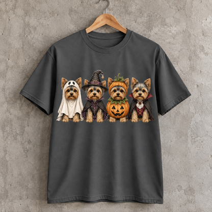 Yorkshire Terrier Halloween T-Shirt Cute Yorkie Costume Graphic Tee for Dog Lovers