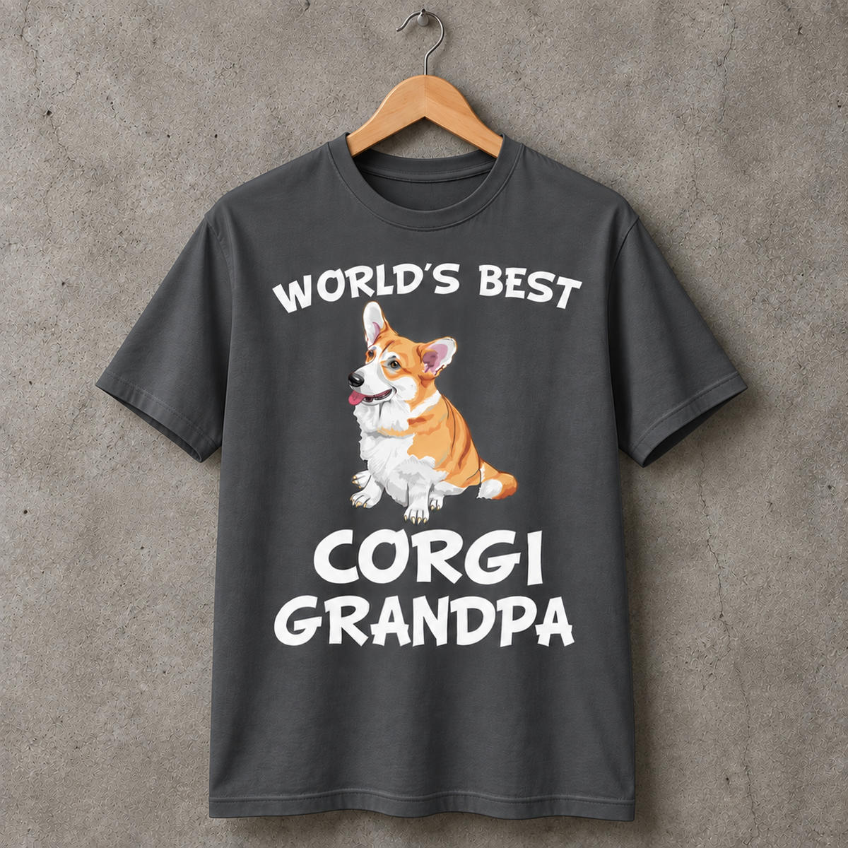 Corgi Grandpa Dog Lover Funny Graphic Tee 100% Cotton Size S-5XL