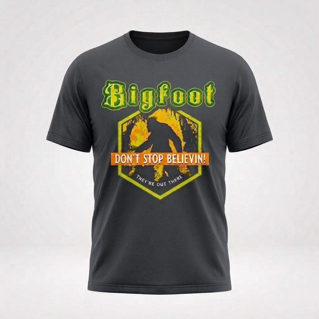 Bigfoot Believe Graphic T-Shirt for Men Women Retro Heavy Cotton Size S-5XL