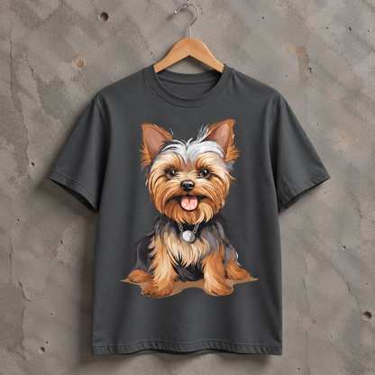 Cute Yorkie Dog Graphic T-Shirt for Pet Lovers