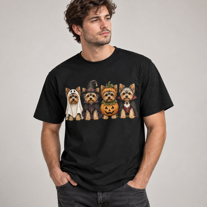 Yorkshire Terrier Halloween T-Shirt Cute Yorkie Costume Graphic Tee for Dog Lovers