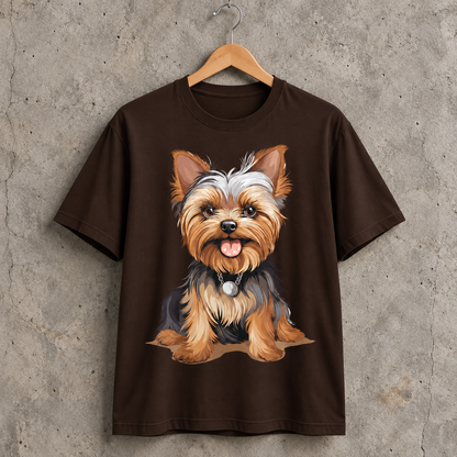Cute Yorkie Dog Graphic T-Shirt for Pet Lovers