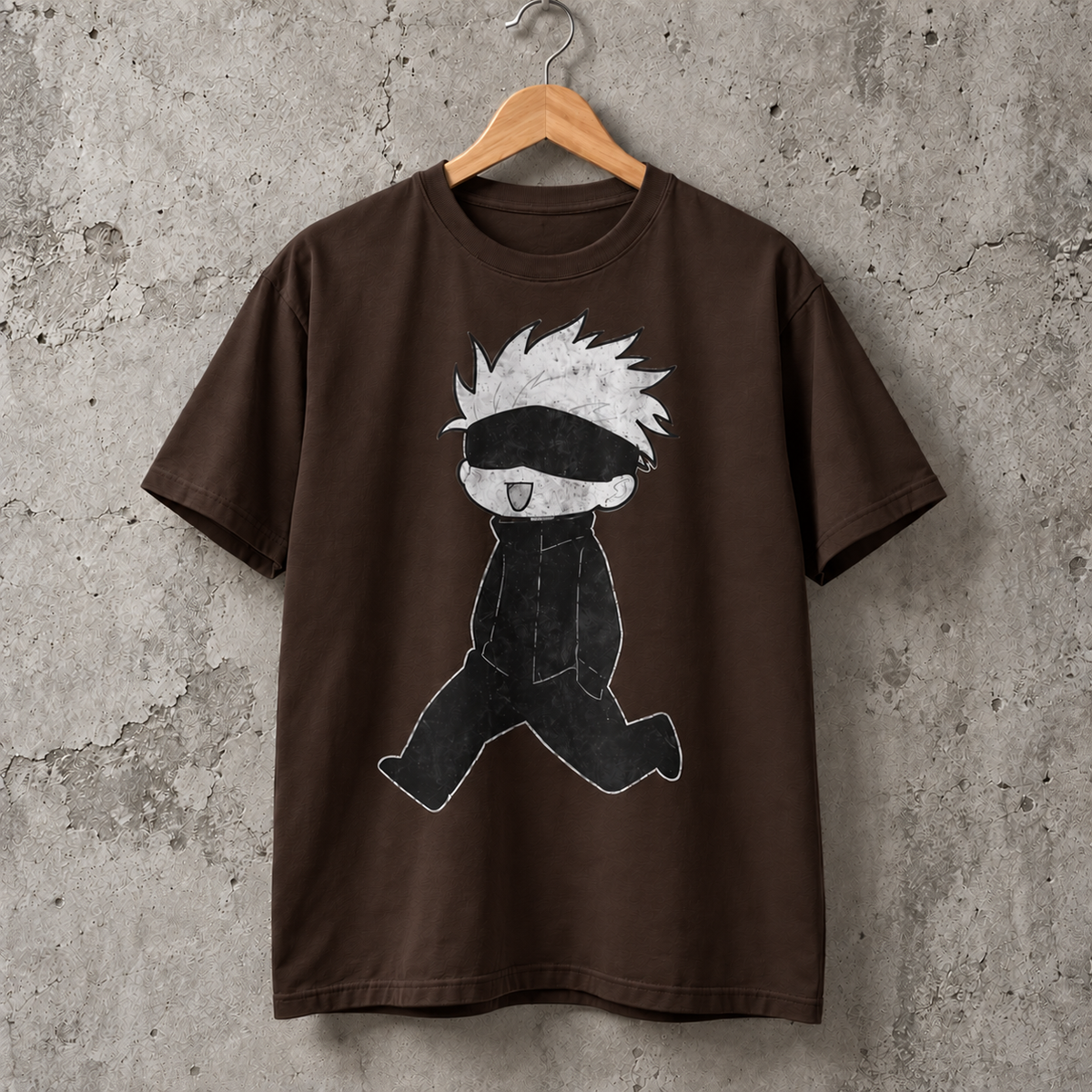 Funny Blindfold Character Graphic T-Shirt Cute Manga Style Unisex Cotton Tee