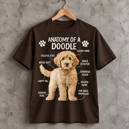 Anatomy of a Doodle T-Shirt Funny Doodle Dog Graphic Tee for Dog Lovers