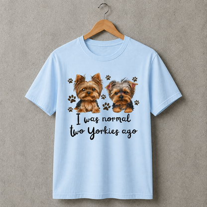 Two Yorkies Dog Lover T-Shirt Unisex Cute Pet Style 100% Cotton Size S-5XL