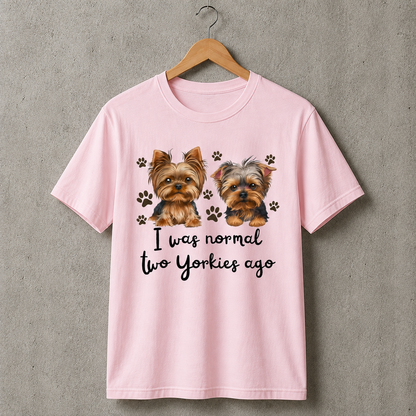 Two Yorkies Dog Lover T-Shirt Unisex Cute Pet Style 100% Cotton Size S-5XL