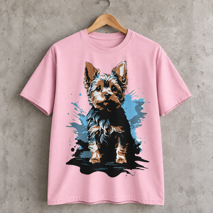 Yorkshire Terrier Dog Graphic T-Shirt for Yorkie Lovers Cute Artistic Pet Tee