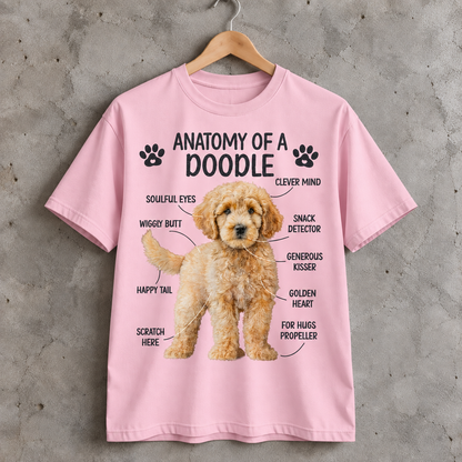 Anatomy of a Doodle T-Shirt Funny Doodle Dog Graphic Tee for Dog Lovers
