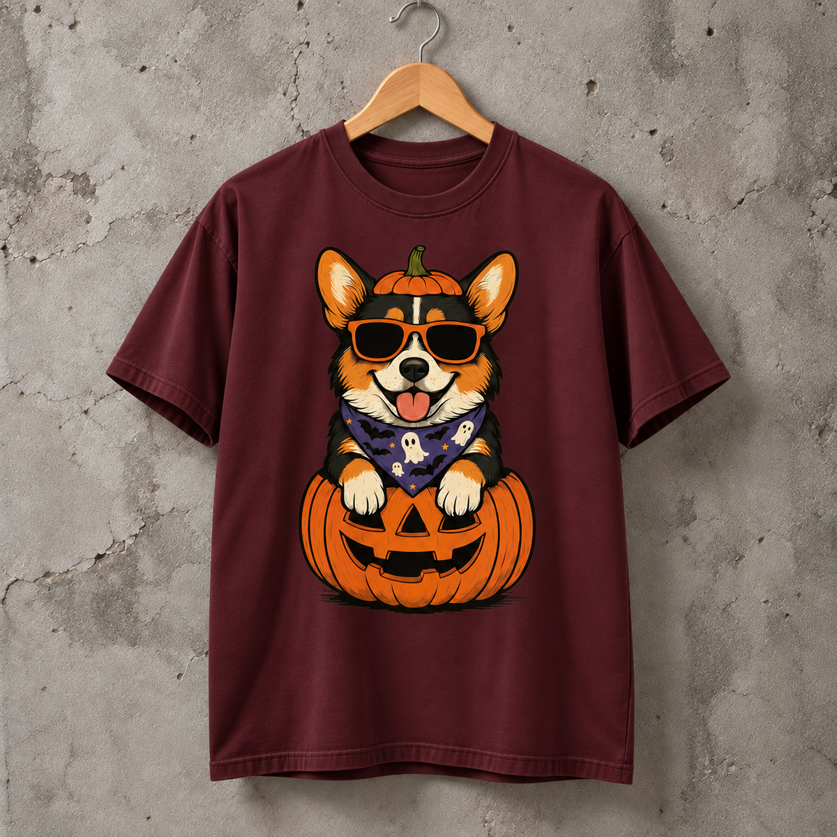 Halloween Corgi Pumpkin Graphic T-Shirt Cute Spooky Dog Lover Tee
