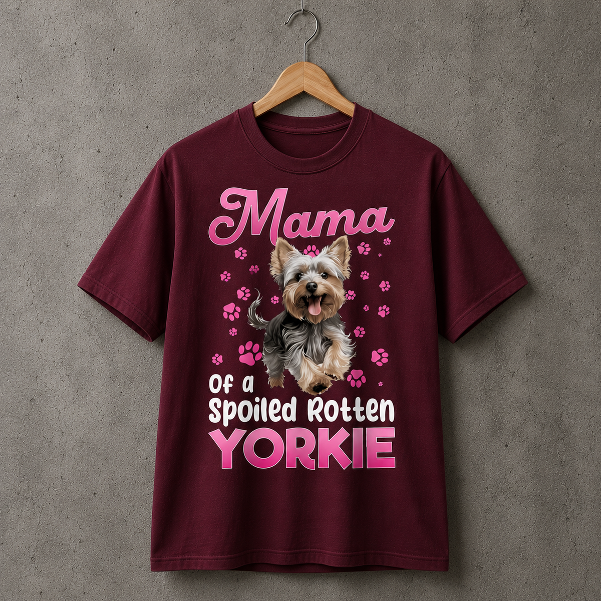 Yorkie Mama Dog Lover Graphic Tee Cute Pet Style 100% Cotton Size S-5XL