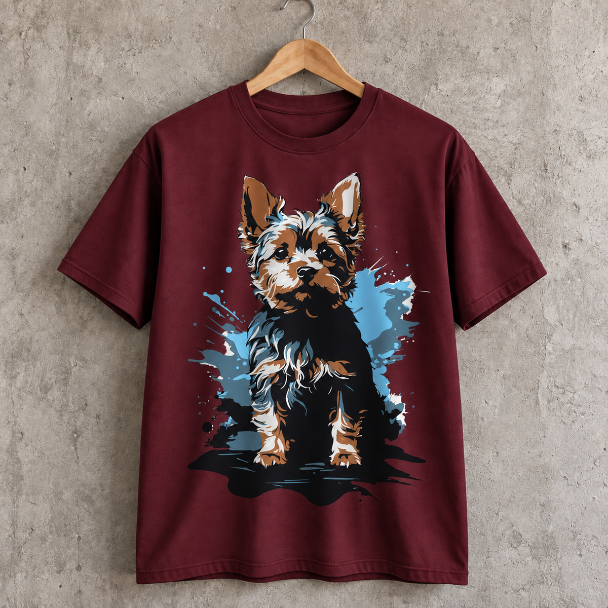 Yorkshire Terrier Dog Graphic T-Shirt for Yorkie Lovers Cute Artistic Pet Tee