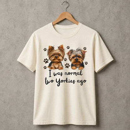 Two Yorkies Dog Lover T-Shirt Unisex Cute Pet Style 100% Cotton Size S-5XL
