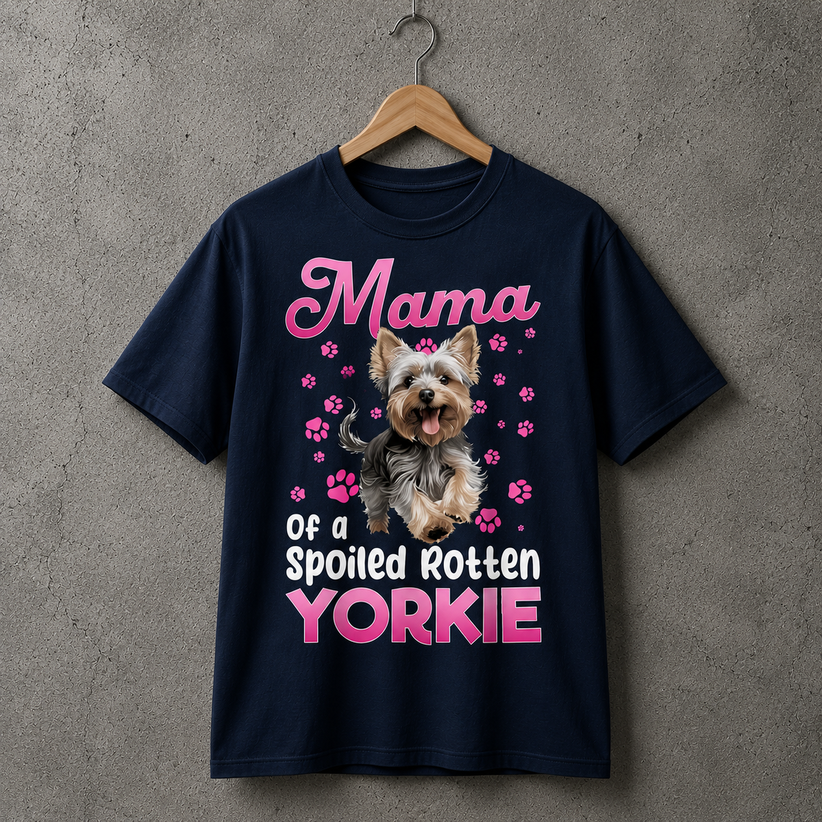 Yorkie Mama Dog Lover Graphic Tee Cute Pet Style 100% Cotton Size S-5XL
