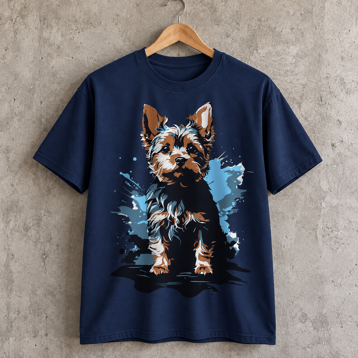 Yorkshire Terrier Dog Graphic T-Shirt for Yorkie Lovers Cute Artistic Pet Tee