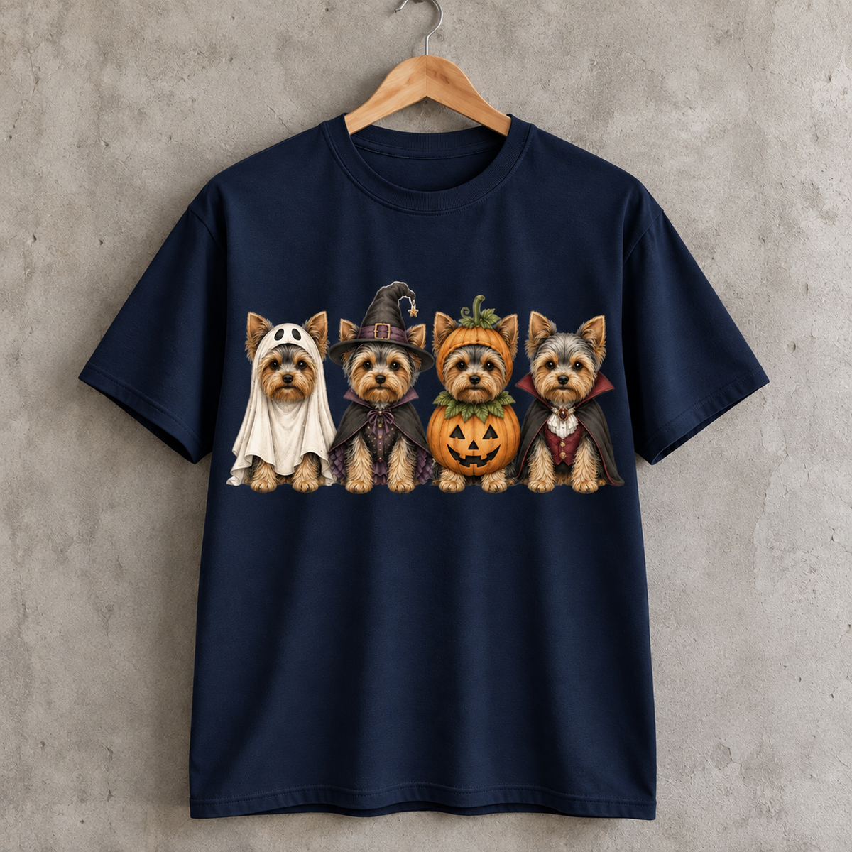 Yorkshire Terrier Halloween T-Shirt Cute Yorkie Costume Graphic Tee for Dog Lovers