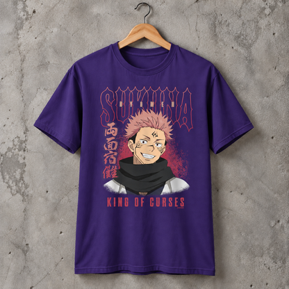 Dark Anime Cursed King Graphic T-Shirt Japanese Style Unisex Cotton Tee