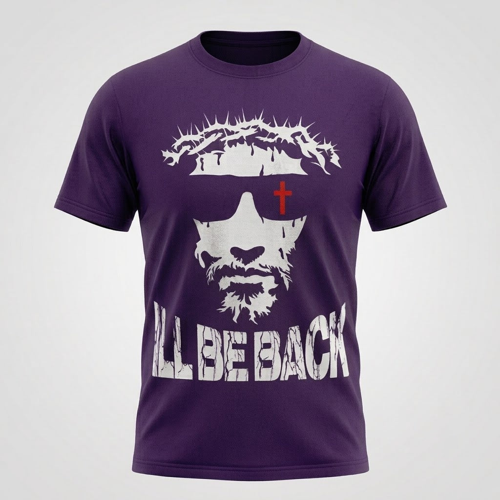 I'll Be Back Jesus Graphic Shirt For Men Women Vintage Cotton Tee S-5XL