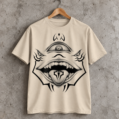 Cyclops Monster Graphic T-Shirt Gothic Tattoo Style Fantasy Horror Tee