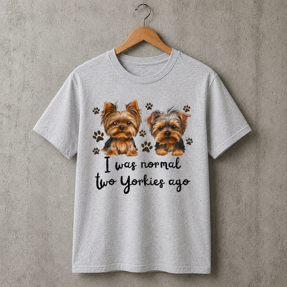 Two Yorkies Dog Lover T-Shirt Unisex Cute Pet Style 100% Cotton Size S-5XL