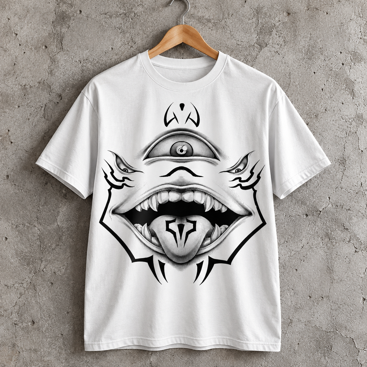 Cyclops Monster Graphic T-Shirt Gothic Tattoo Style Fantasy Horror Tee
