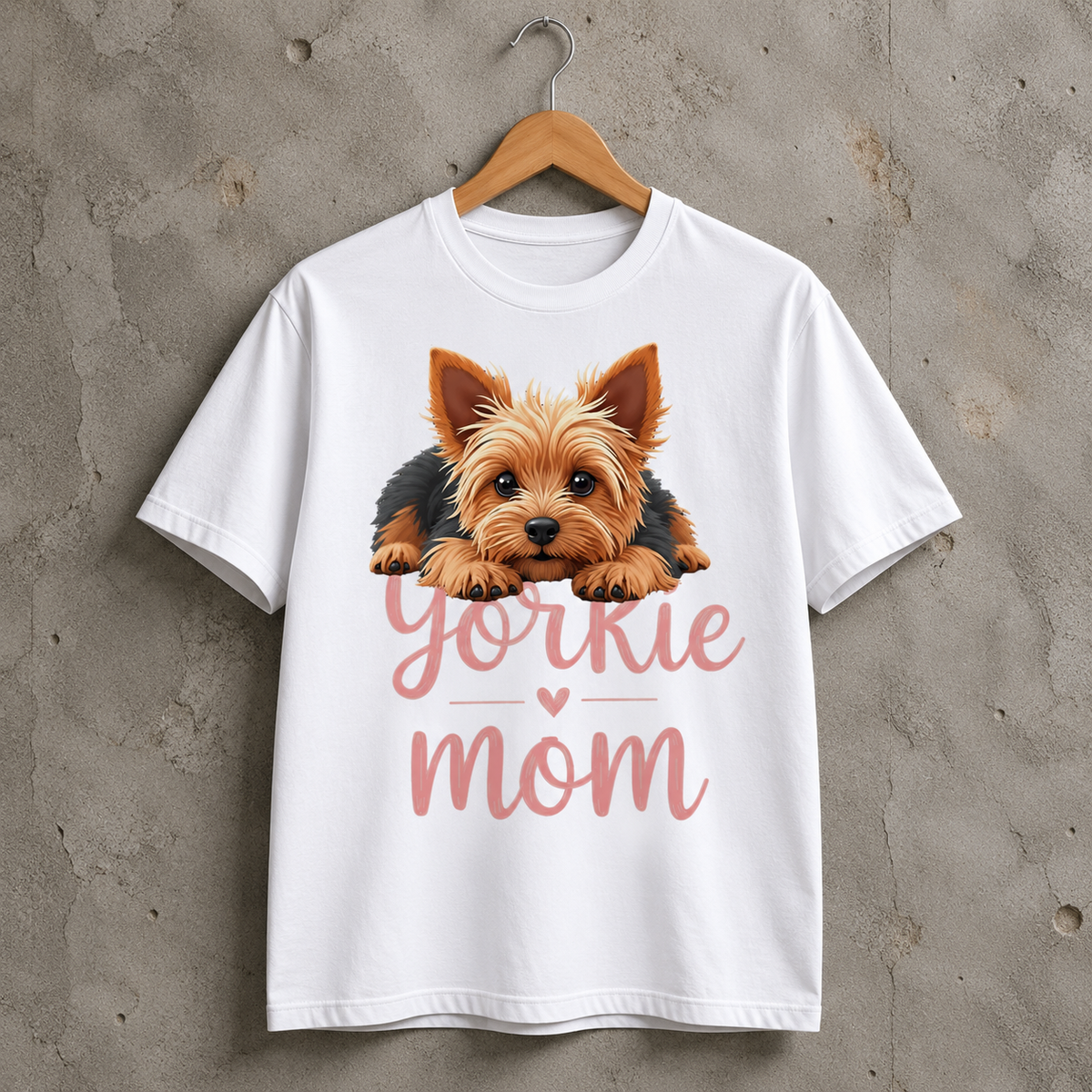 Yorkie Mom Cute Dog Graphic T-Shirt for Women, Casual Pet Lover Gift Tee