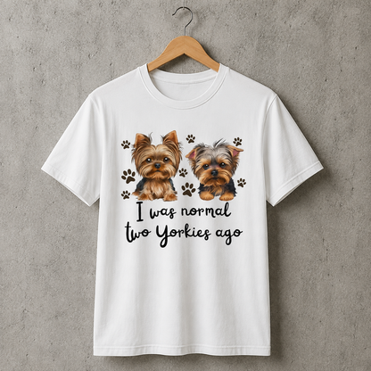Two Yorkies Dog Lover T-Shirt Unisex Cute Pet Style 100% Cotton Size S-5XL